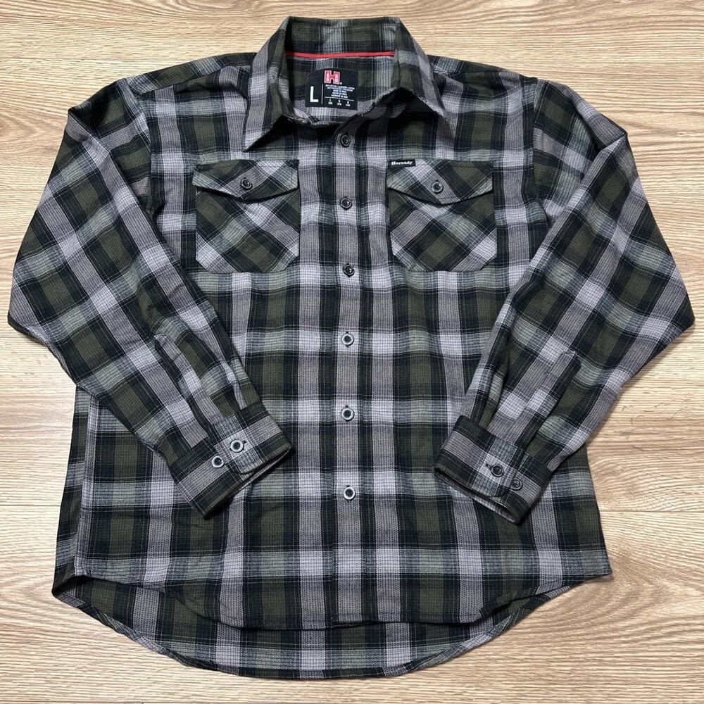 Hornady Gear Men’s Flannel Long Sleeve Collared Relaxed Fit Top Size Large (A27)